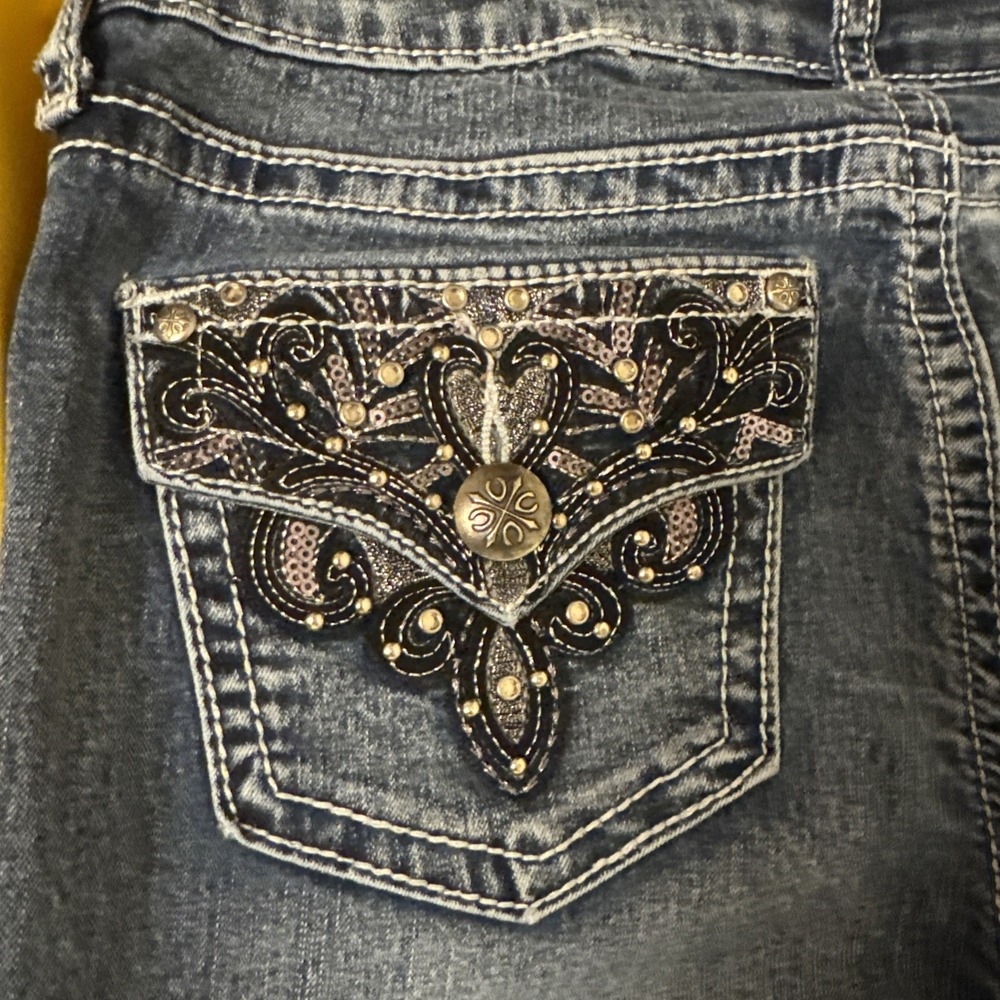 Vintage Soundgirl Women's Distressed Denim Jeans‎ Blue Size 9 - Picture 12 of 14
